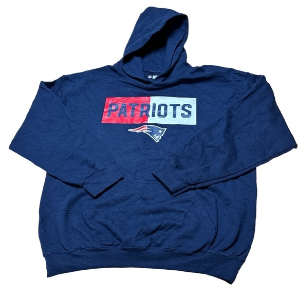 Majestic Other - New England patriots nfl football hoodie men’s large navy blue Tom Brady